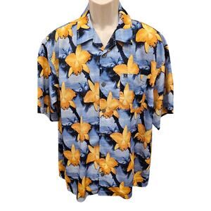 Vintage 90s quiksilver sz L hawaiin vacation island hibiscus button up EUC